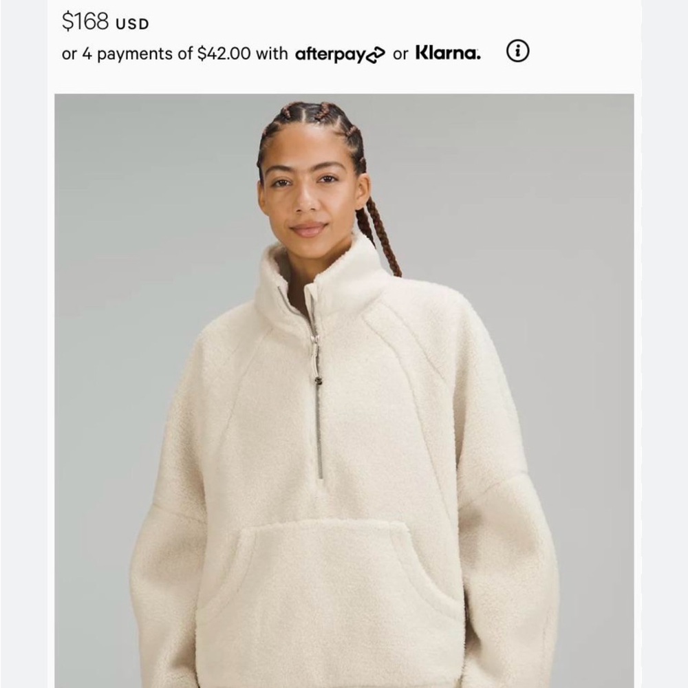 Lululemon Scuba oversized Fleece funnel neck half zipped